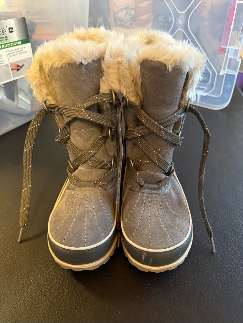 Gray Sorel Women's Tivoli II Suede Snow Boots